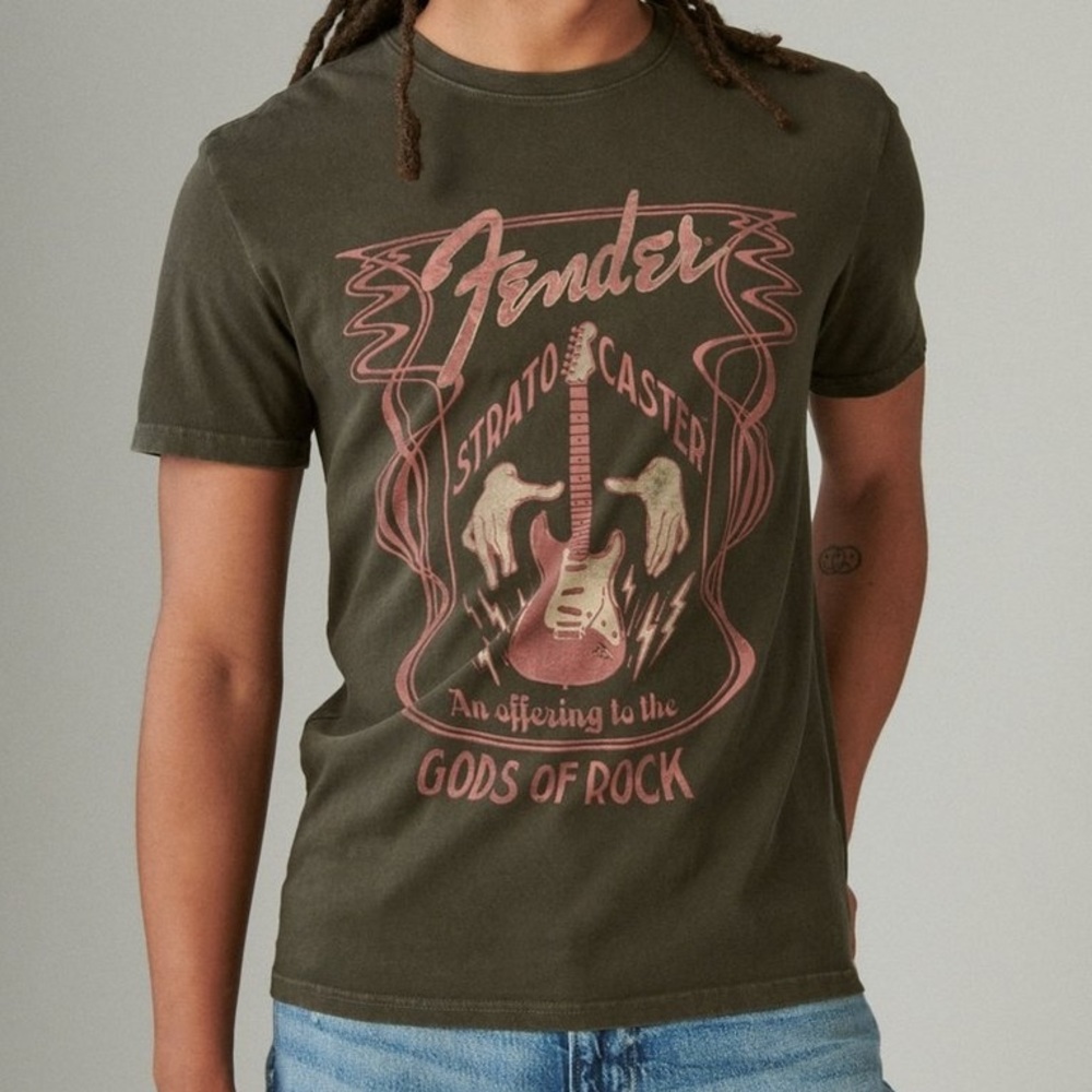 Fender Stratocaster LUCKY BRAND Gods of Rock Graphic T-Shirt XL